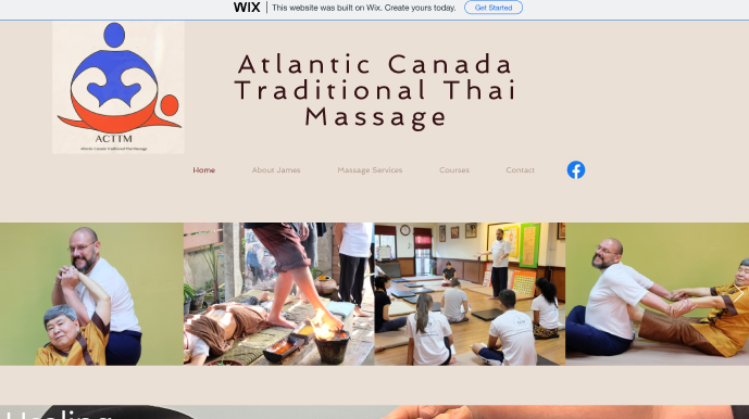 Atlantic Thai Massage's original self-built website on Wix